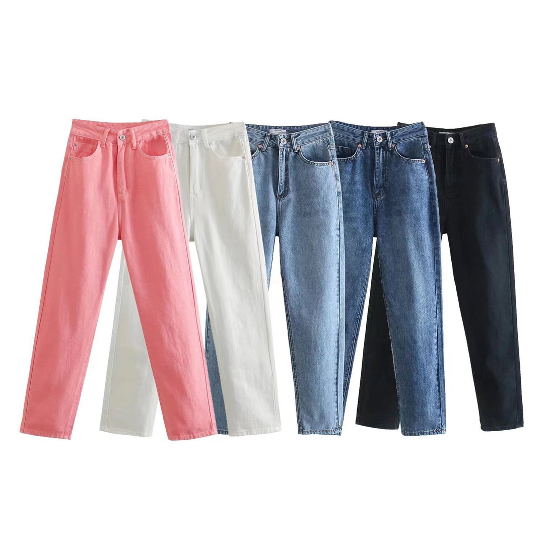 Damen Hochtaillierte Denim-Jeans mit konisch zulaufendem Bein Shop Nory