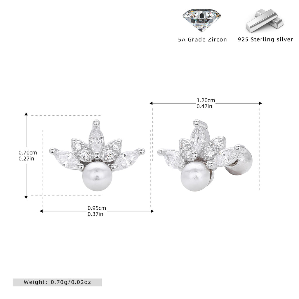 Damen Ohrstecker mit luxuriösem Zirkonbesatz und verspieltem Blumendesign Shop Nory
