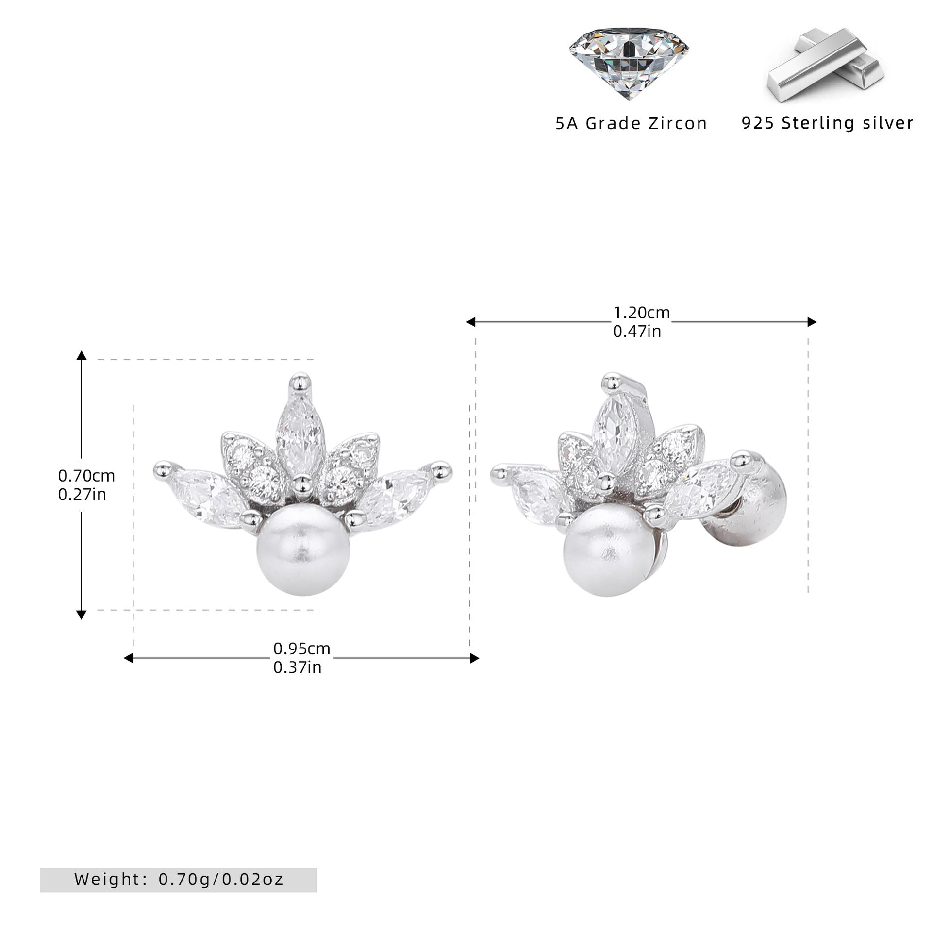 Damen Ohrstecker mit luxuriösem Zirkonbesatz und verspieltem Blumendesign Shop Nory