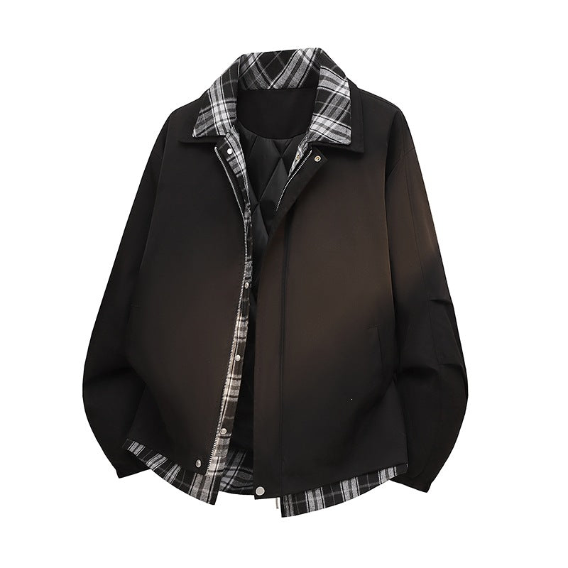 Herren Modische Doppeljacke mit Plüsch Innenfutter Shop Nory