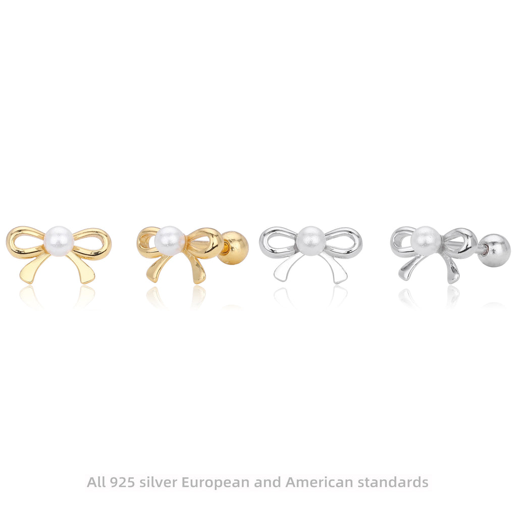 Damen Ohrstecker mit verspieltem Schleifen-Design aus 925 Sterling Silber Shop Nory