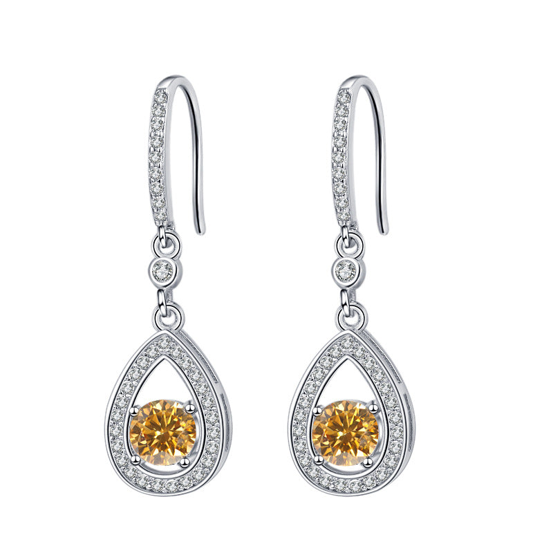 Damen Tropfenohrringe mit funkelnden Zirkoniasteinen und eleganter Fassung Shop Nory