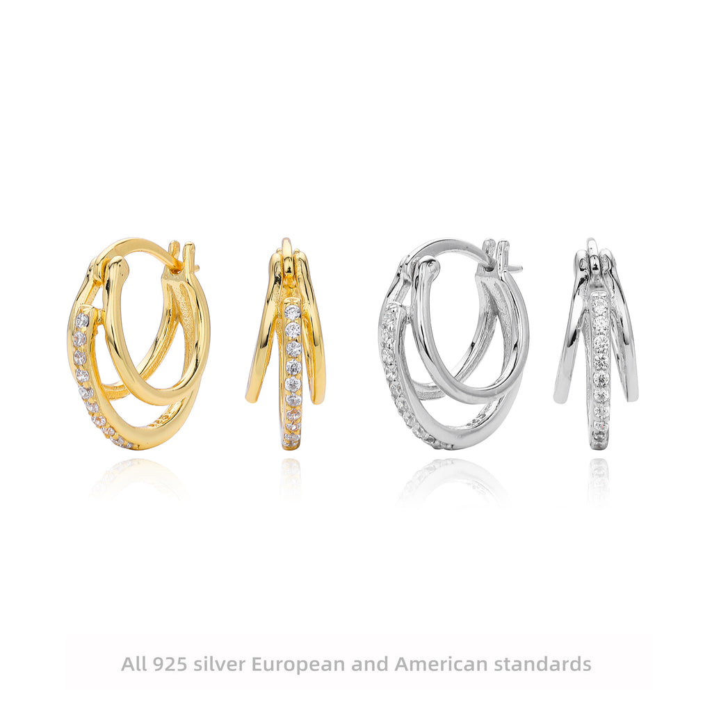 Damen Ohrhänger mit luxuriösen Zirkonia-Details aus hochwertigem 925 Sterling Silber Shop Nory