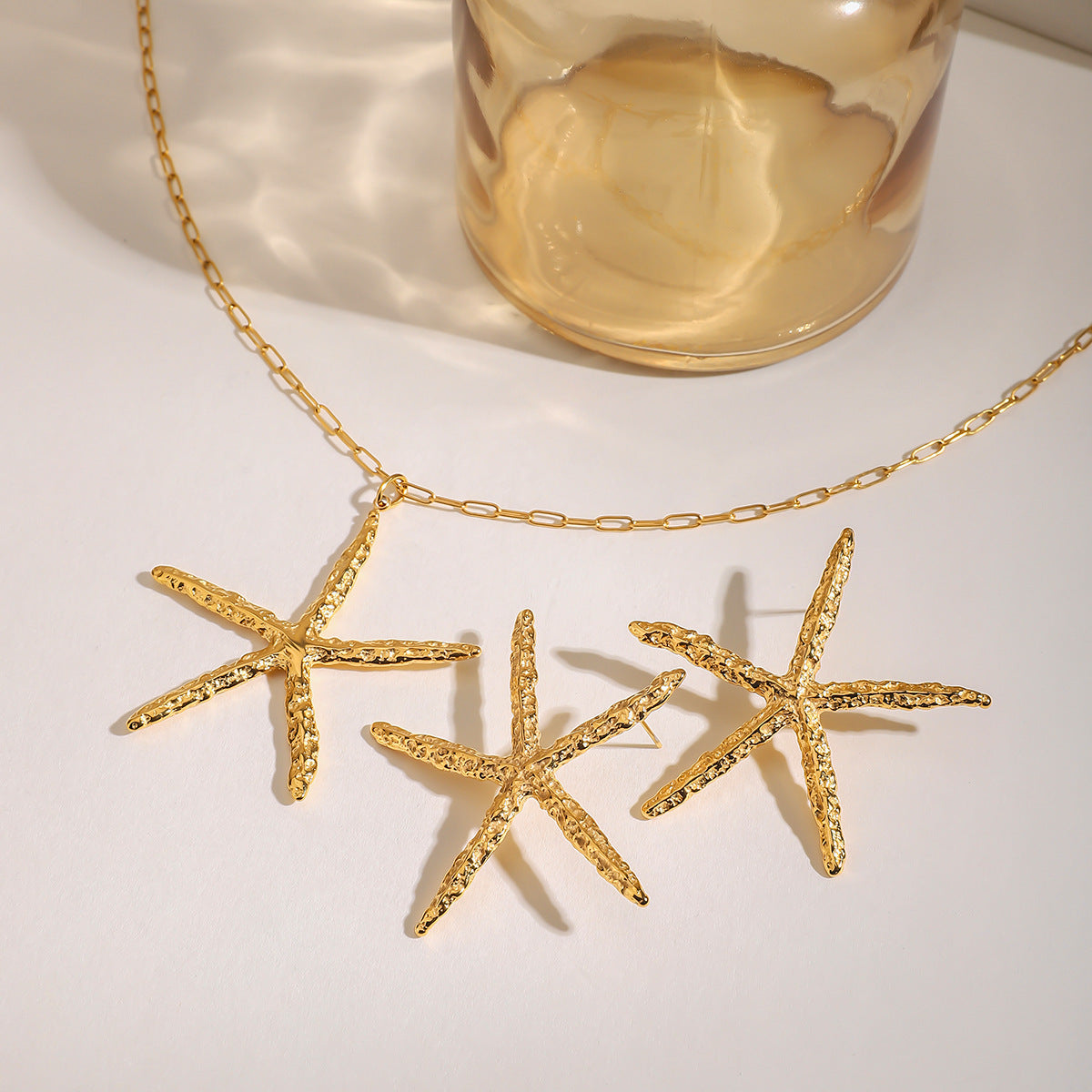 Damen Halskette mit Sternen-Motiv aus hypoallergenem Edelstahl Shop Nory
