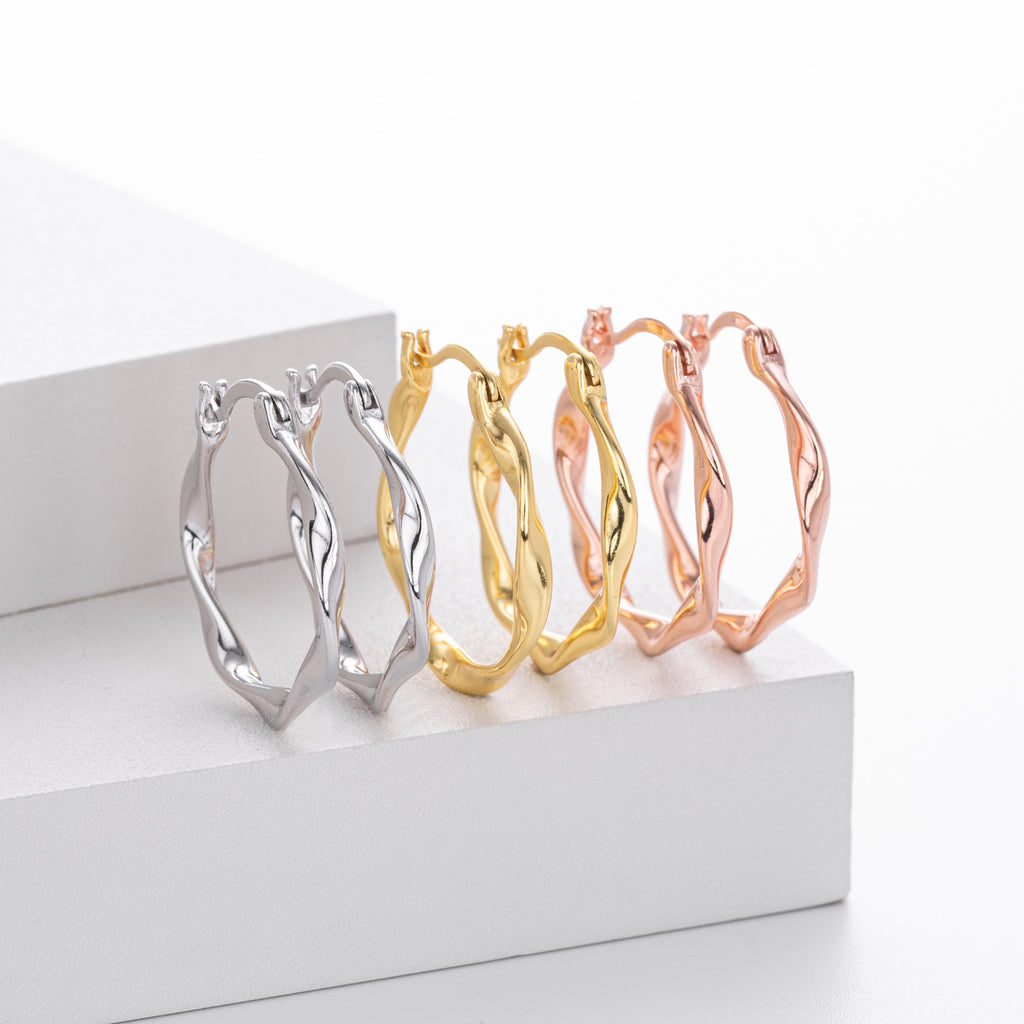 Damen Ohrhänger mit stilvollem, geschwungenem Design aus hochwertigem 925 Sterling Silber Shop Nory