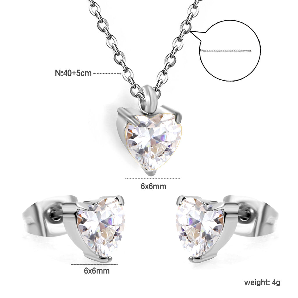 Damen Schmuckset mit funkelndem Kristall-Anhänger und eleganten Ohrsteckern Shop Nory