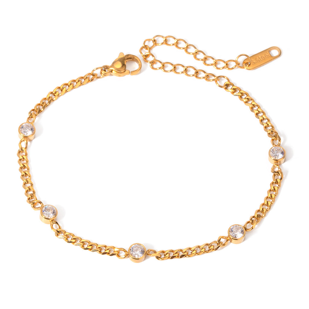 Damen Armband mit funkelnden Zirkonia-Elementen und wasserfester Edelstahlverarbeitung Shop Nory