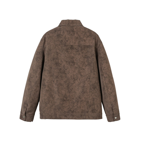 Unisex Kurz geschnittene Velours‑Optik Jacke mit dekorativen Metallverschlüssen Shop Nory