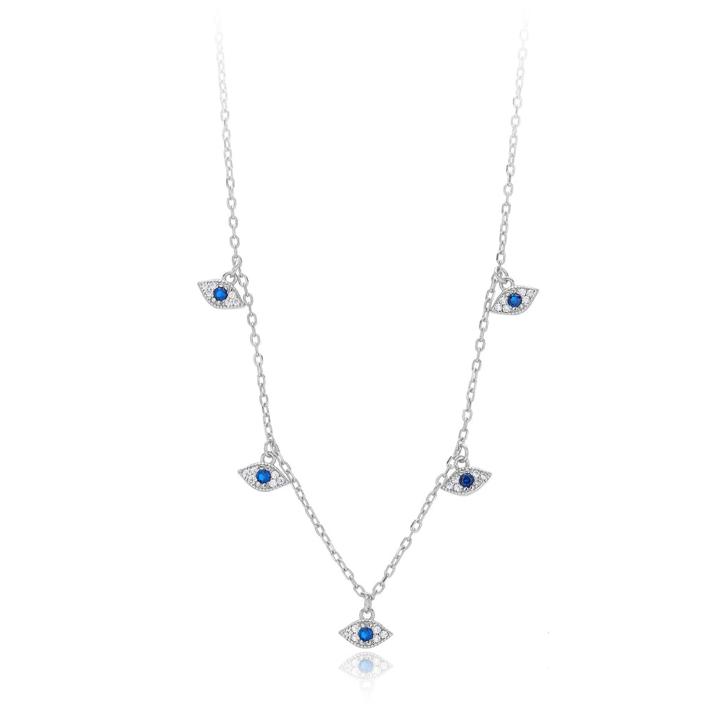 Damen Halskette mit funkelndem Auge-Motiv aus 925 Sterling Silber Shop Nory