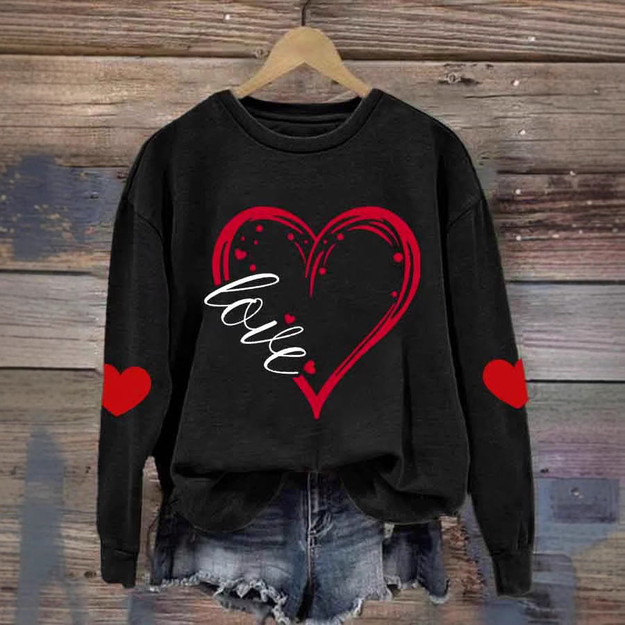 Damen Gemütlicher Pullover mit Herzmotiv Shop Nory
