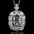 Kissen-Schliff Zentrastein Halo Anhänger Necklace mit Marquise- und Rundschliff CZ Akzenten in rhodiniertem Sterlingsilber
