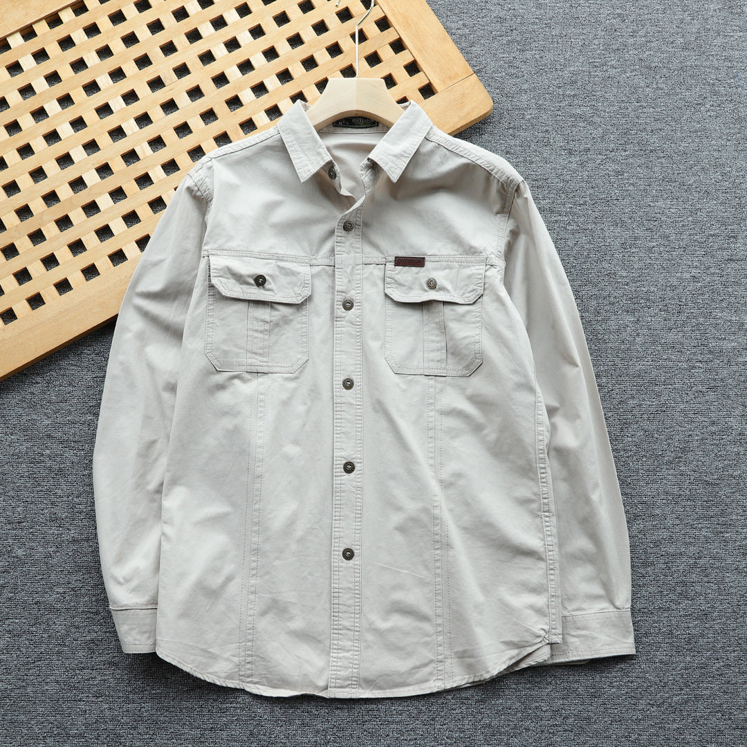Herren Hemdjacke aus Baumwoll-Twill mit Brustklappen und Knopfleiste Shop Nory