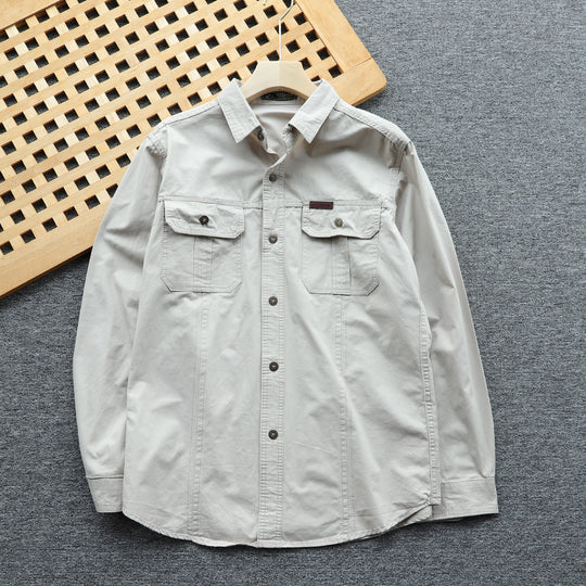Herren Hemdjacke aus Baumwoll-Twill mit Brustklappen und Knopfleiste Shop Nory