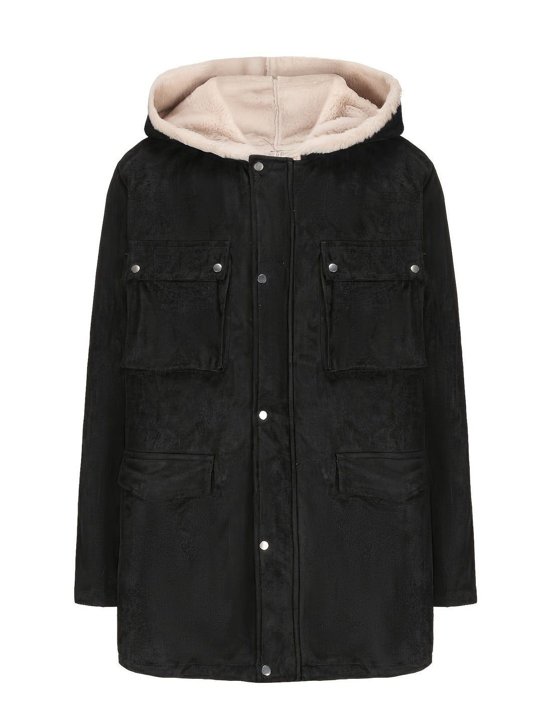 Herren Parka im Field‑Stil mit Teddyfutter in Kapuze, aufgesetzten Pattentaschen und Druckknopfverschluss Shop Nory