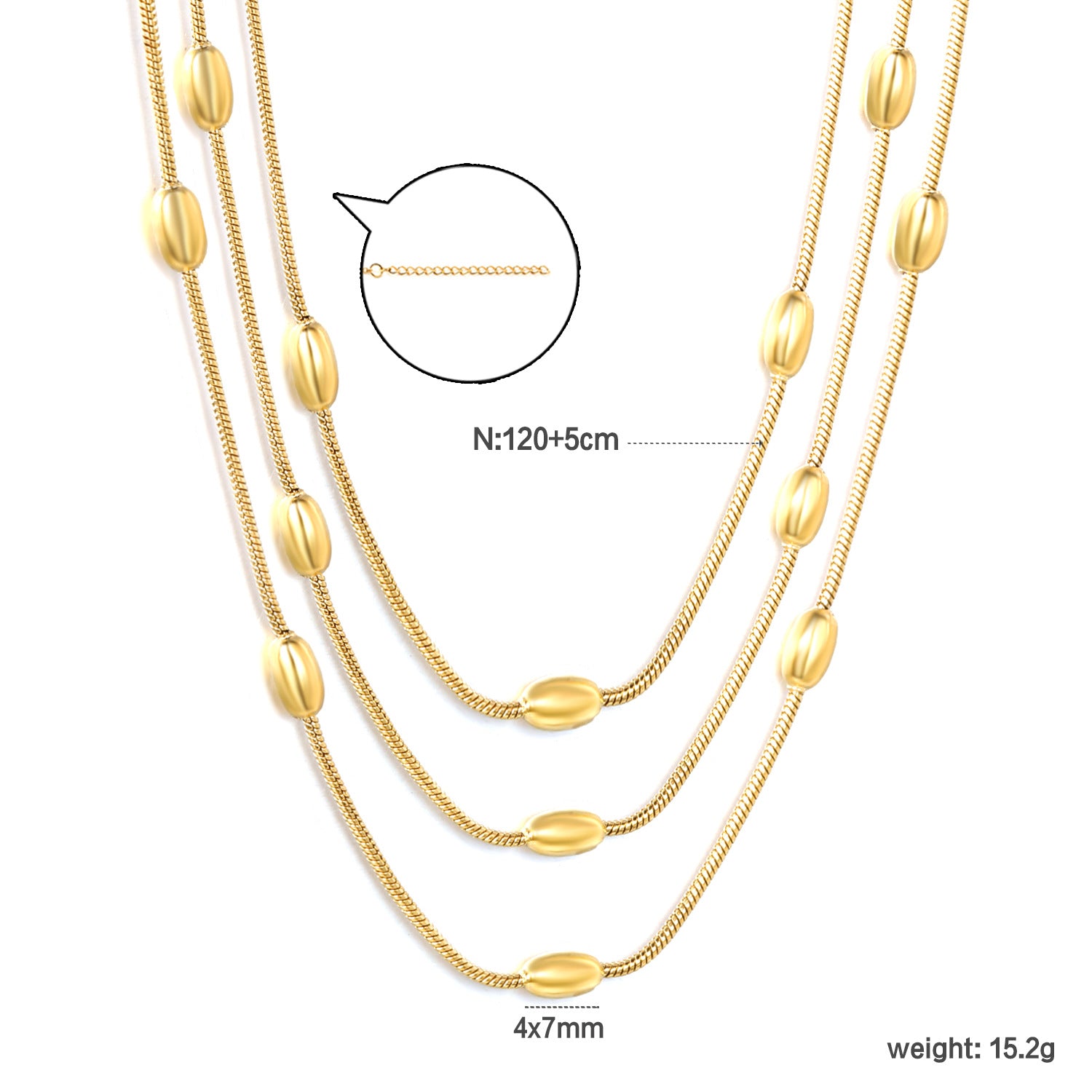 Damen mehrlagige Halskette mit eleganten ovalen Perlen Shop Nory