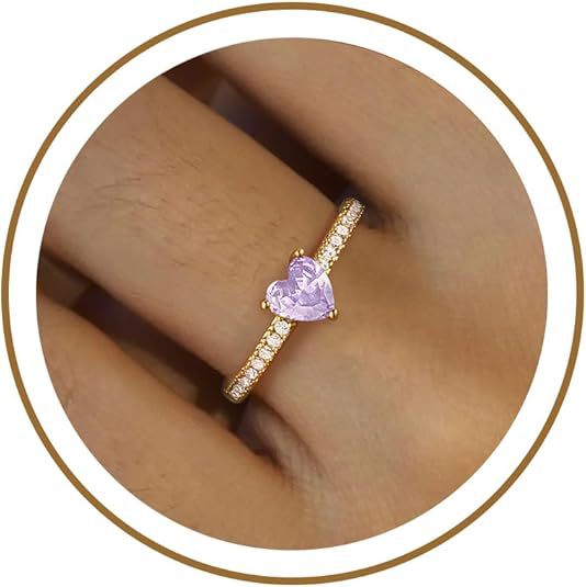 Damen Ring mit Herzschliff und glitzernden Zirkonia-Elementen Shop Nory
