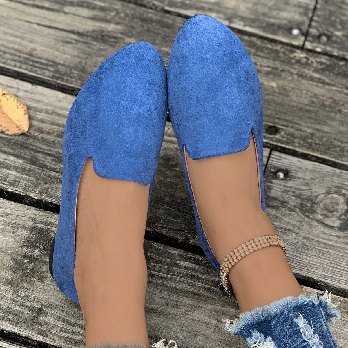 Damen elegante Slipper aus weichem Wildleder Shopnory