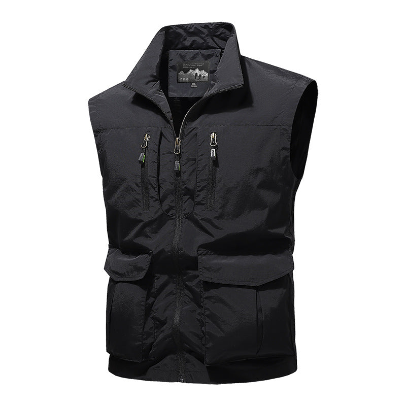 Herren Reise-Performance-Weste mit hohem Kragen, wasserabweisender Microfaser und Mehrfachtaschen Shop Nory