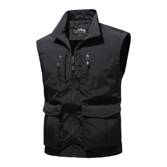 Herren Reise-Performance-Weste mit hohem Kragen, wasserabweisender Microfaser und Mehrfachtaschen Shop Nory