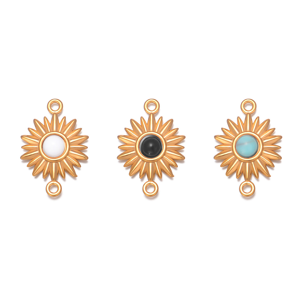 Damen Sonnenanhänger mit schwarzem Stein und goldenem Finish Shop Nory