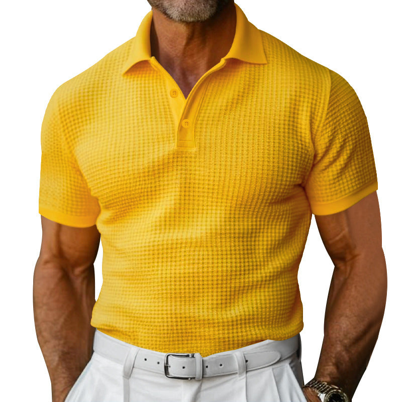 Herren nan strukturiertes Poloshirt mit Waffelpiqué und tailliertem Schnitt