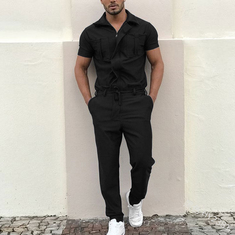 Damen Overall mit praktischen Taschen und elastischem Bund