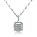 Damen Halskette mit quadratischem Zirkonia-Anhänger und feiner Gliederkette Shop Nory