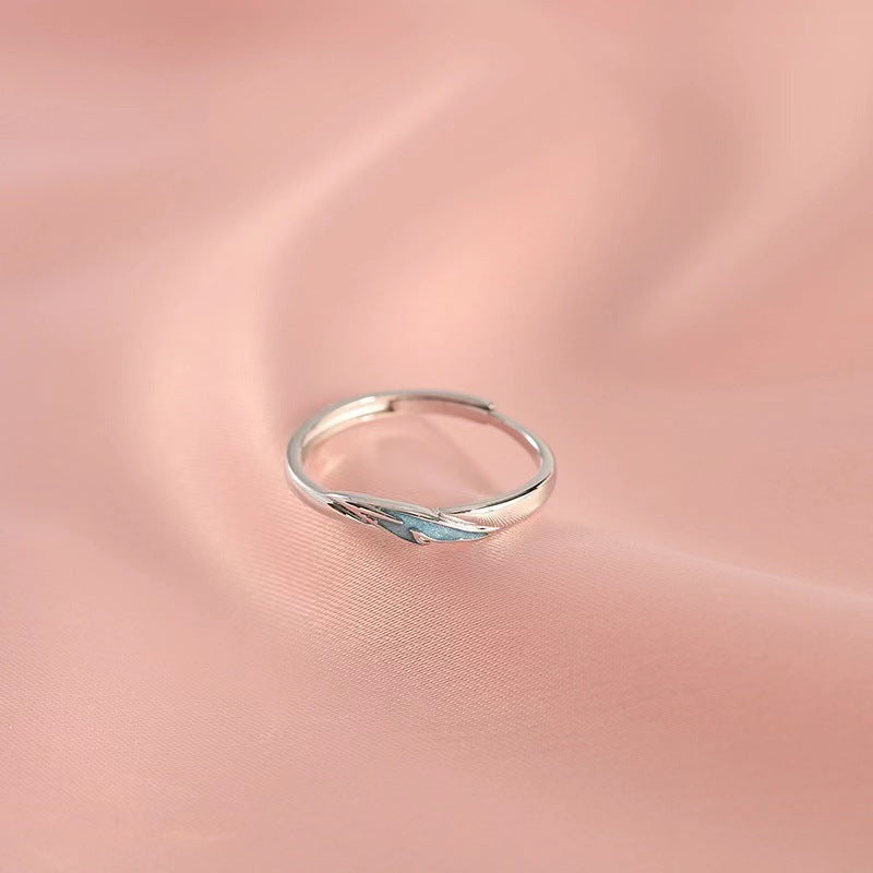 Damen Offener Ring mit kunstvoller Blattstruktur Shop Nory