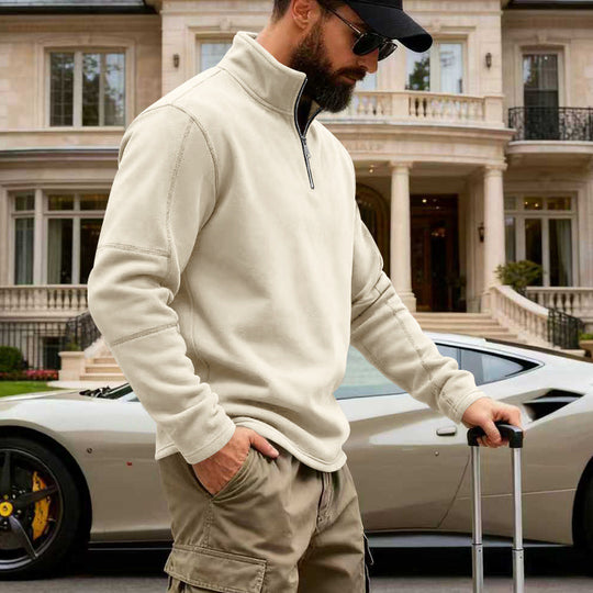 Herren Halbzip-Sweatshirt mit Stehkragen und markanten Nahtdetails Shop Nory