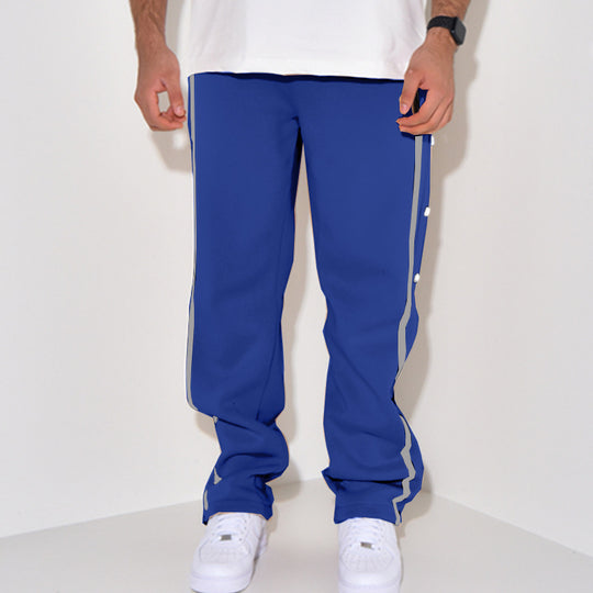Herren Snap-Trackhose mit seitlichem Kontraststreifen, Druckknopf-Leiste und elastischem Bund Shop Nory