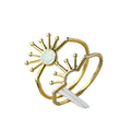 Damen Ring mit kunstvollem Sonnen-Design und schimmerndem Opal Shop Nory