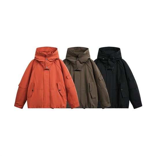 Herren technische Outdoorjacke mit verstellbarer Kapuze und Utility-Taschen Shop Nory