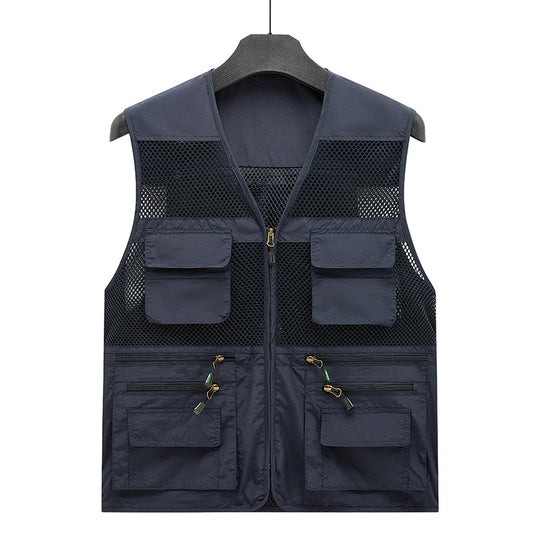 Herren Leichte Mesh-Utility-Weste mit vielen Reißverschluss- und Klapptaschen für Outdoor und Fotografie Shop Nory