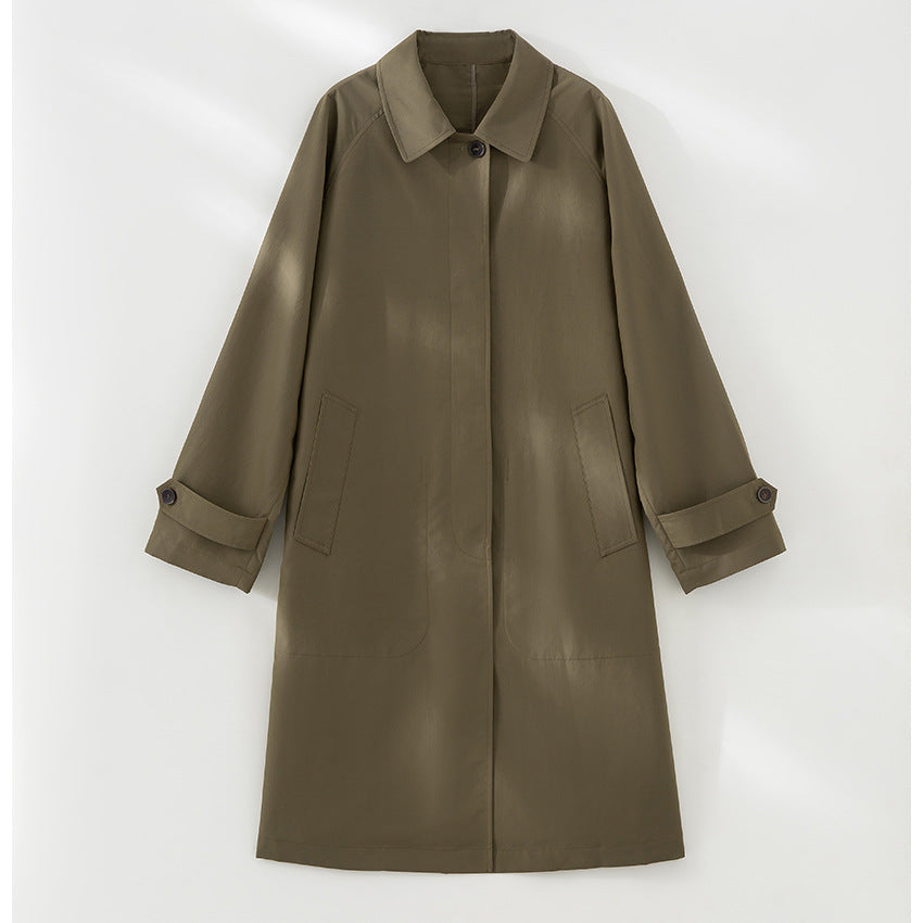 Damen Mid-Length Trenchcoat mit verdeckter Druckknopfblende und verstellbaren Manschetten Shop Nory