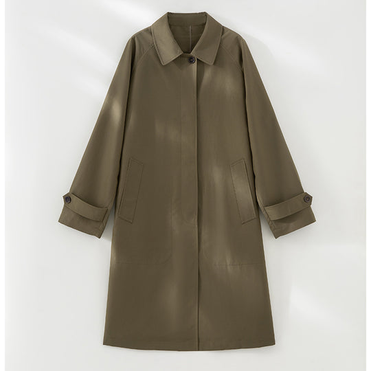 Damen Mid-Length Trenchcoat mit verdeckter Druckknopfblende und verstellbaren Manschetten Shop Nory
