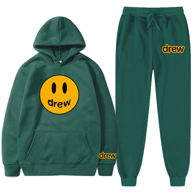 Unisex nan zweiteiliges Lounge-Set aus French-Terry mit Smiley-Print Kapuzenpullover und tapered Jogginghose Shop Nory
