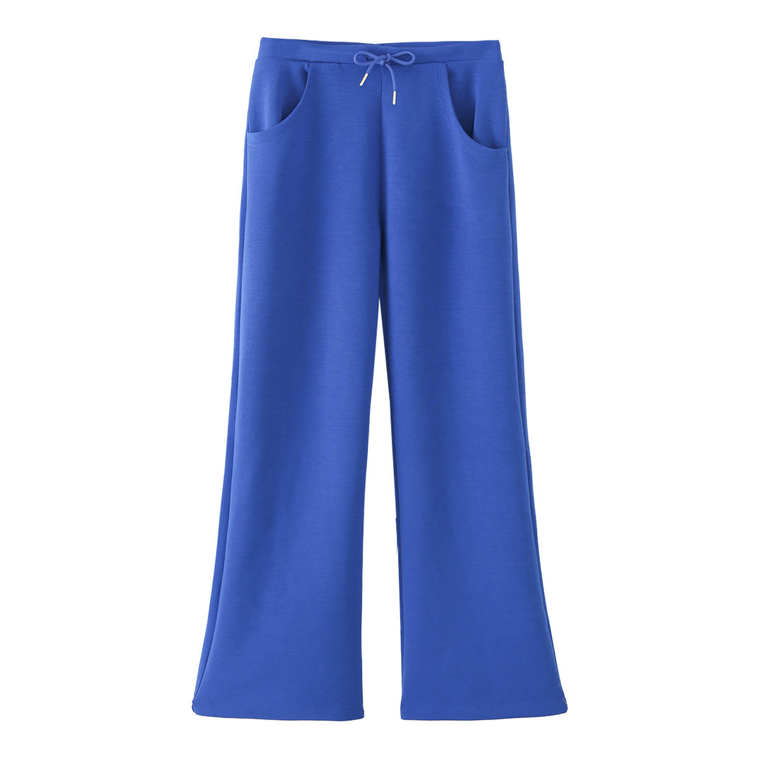 Damen Weite Lounge-Hose mit hohem Bund, Tunnelzug und Eingrifftaschen Shop Nory