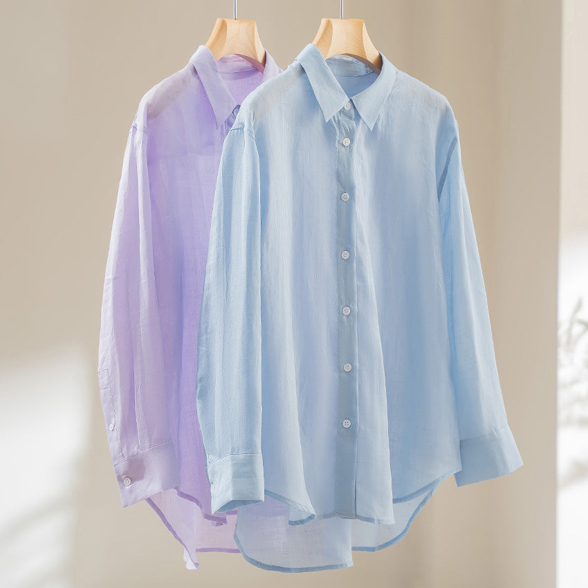 Damen Oversize-Hemdenbluse aus leichter Viskose‑Mischung mit klassischem Kragen Shop Nory