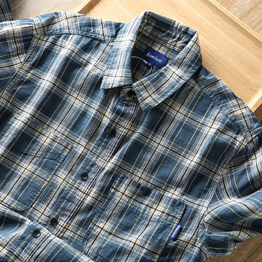 Herren Kariertes Flanellhemd mit Brusttaschen und Regular-Fit Shop Nory