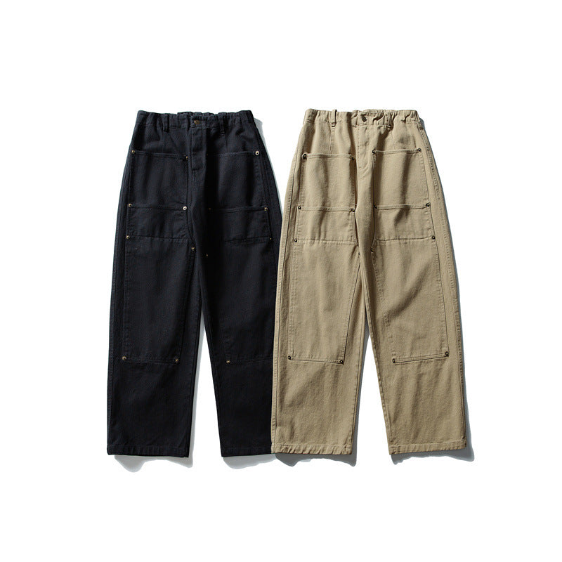 Herren weite Utility-Arbeitshose mit aufgesetzten Patch‑Taschen und elastischem Bund Shop Nory