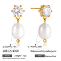 Damen Ohrhänger mit funkelnden Zirkonia und elegantem Perlenanhänger Shop Nory