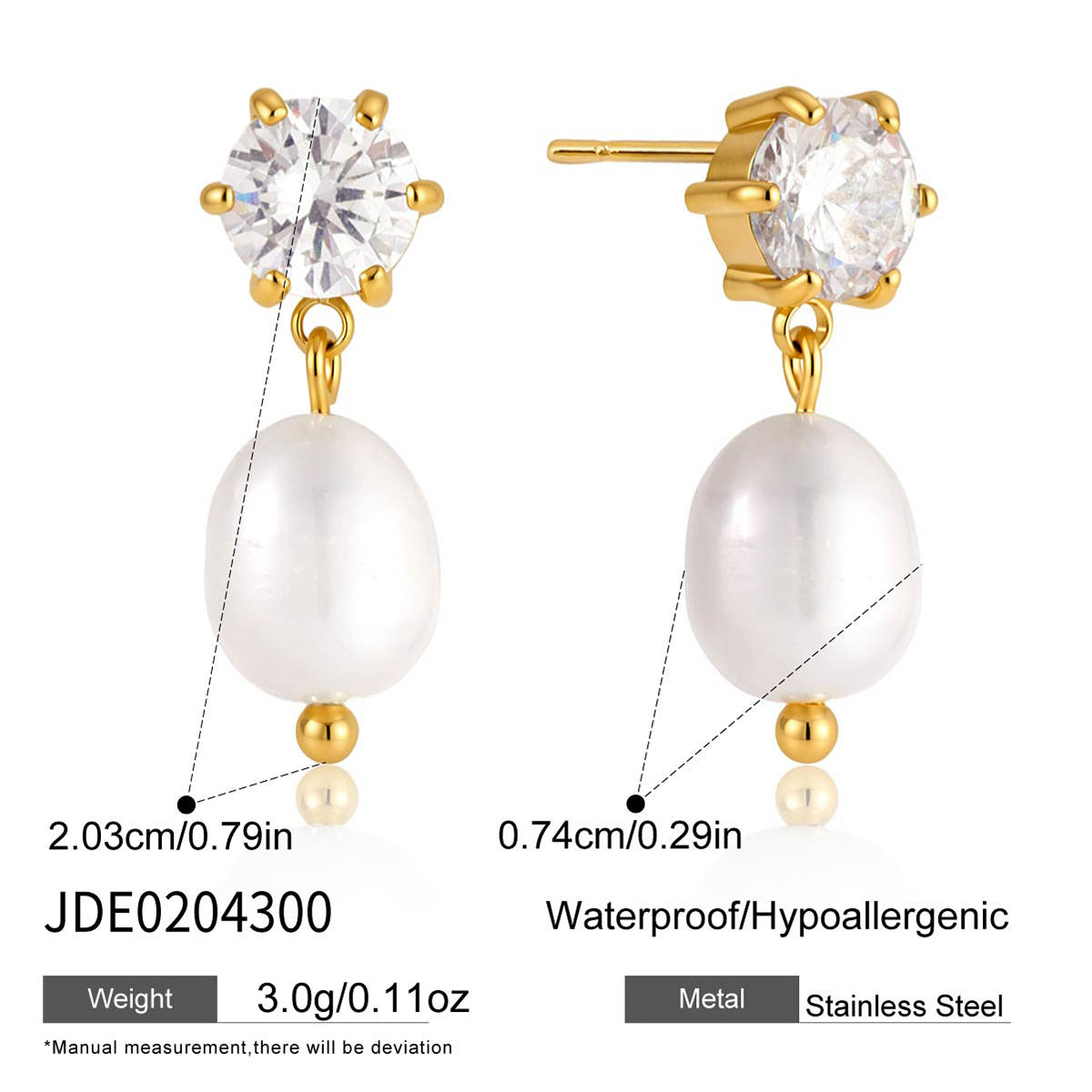 Damen Ohrhänger mit funkelnden Zirkonia und elegantem Perlenanhänger Shop Nory