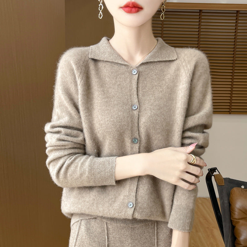 Damen Kuscheliger Reverskragen-Cardigan im Kaschmir-Look mit Mohair-Effekt Shop Nory