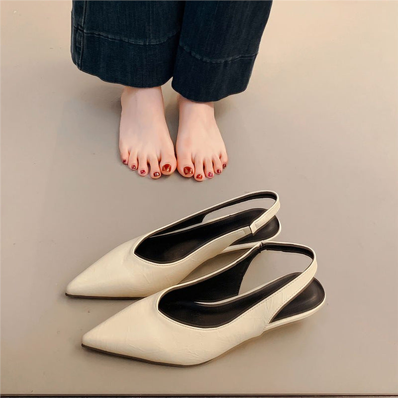 Damen Minimalistische spitz zulaufende Slingback‑Ballerinas aus Softlederoptik mit gepolstertem Fußbett Shop Nory
