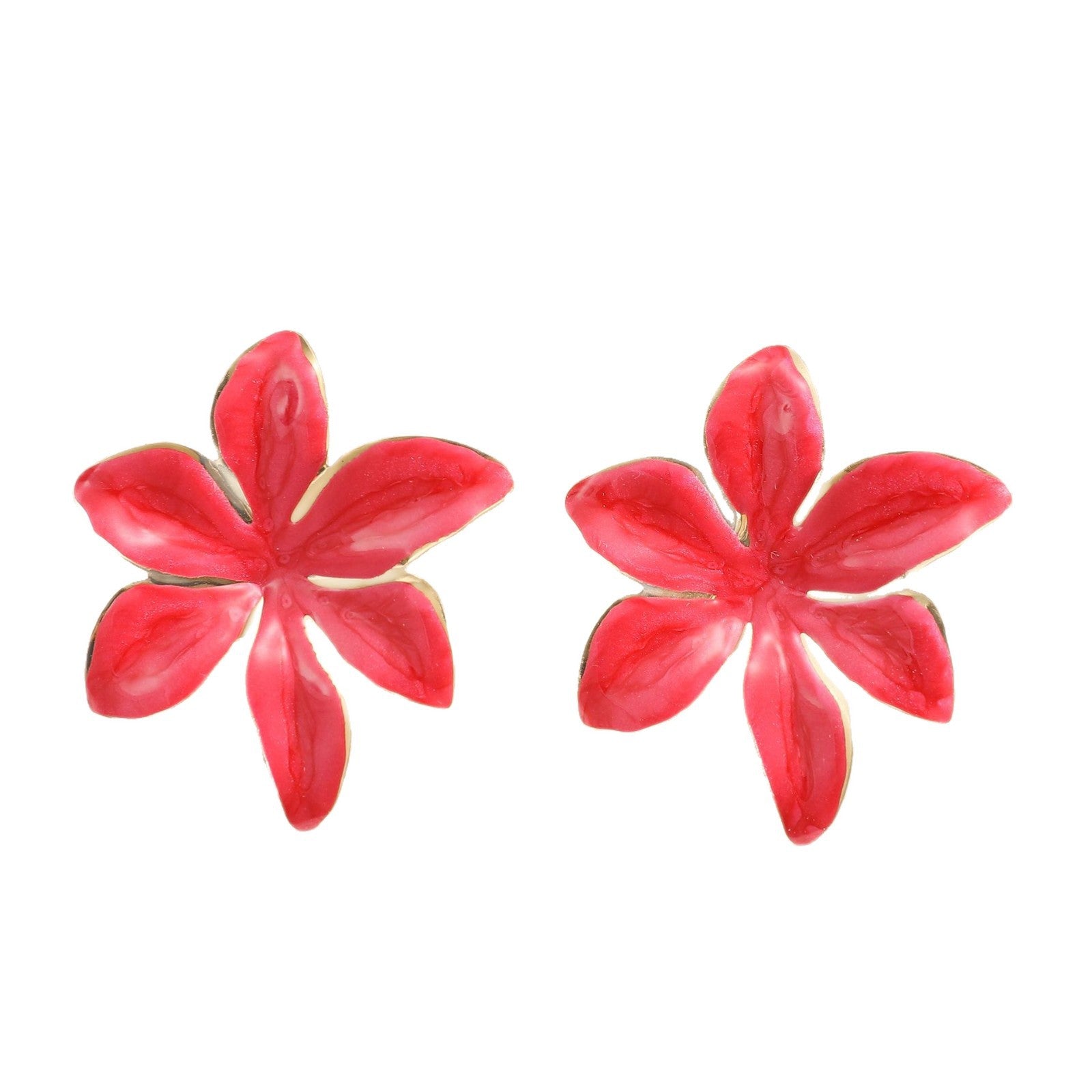 Damen Ohrringe mit floralem Design und elegantem Goldrand Shop Nory