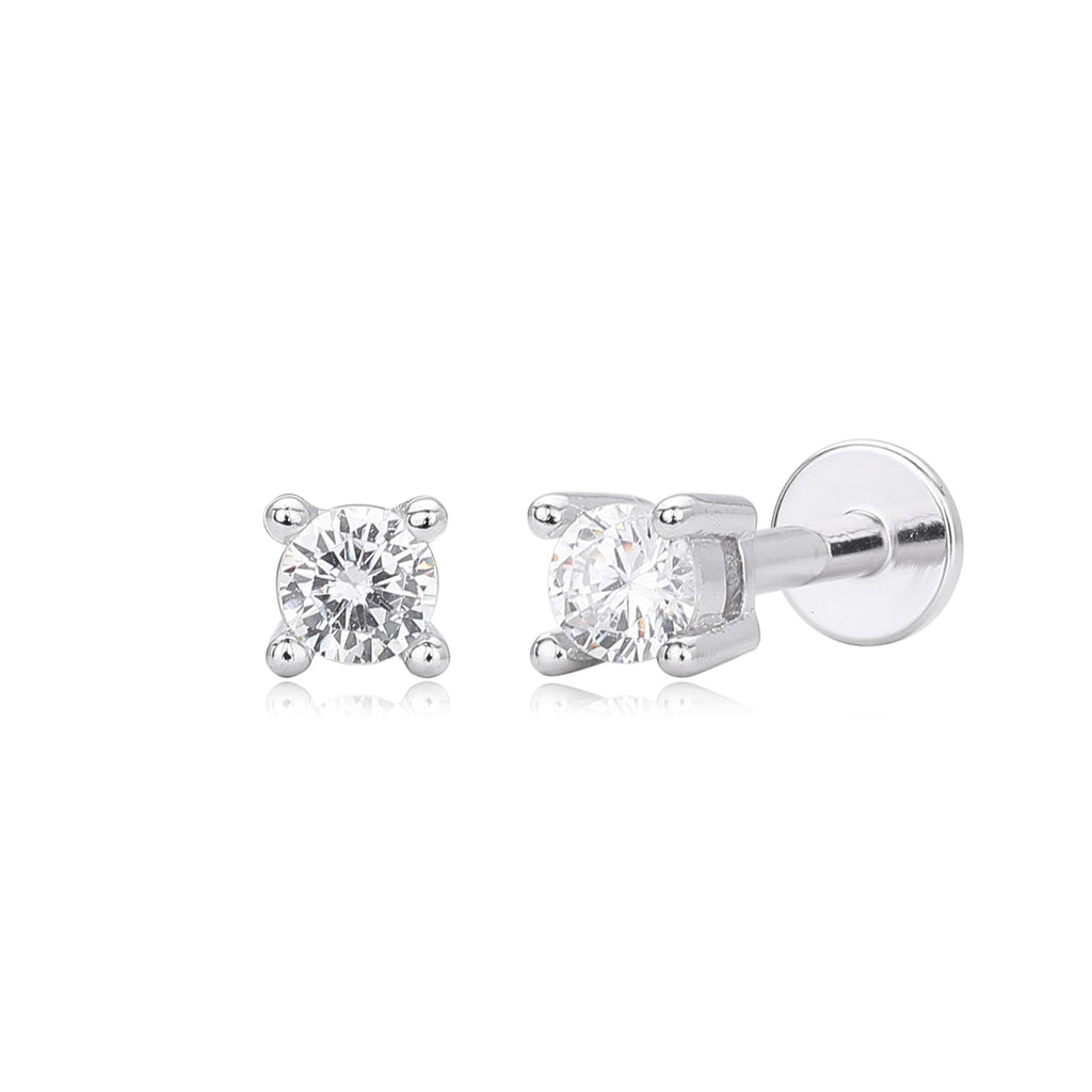 Damen Ohrstecker mit hochwertigem Zirkonbesatz aus 925 Sterling Silber Shop Nory