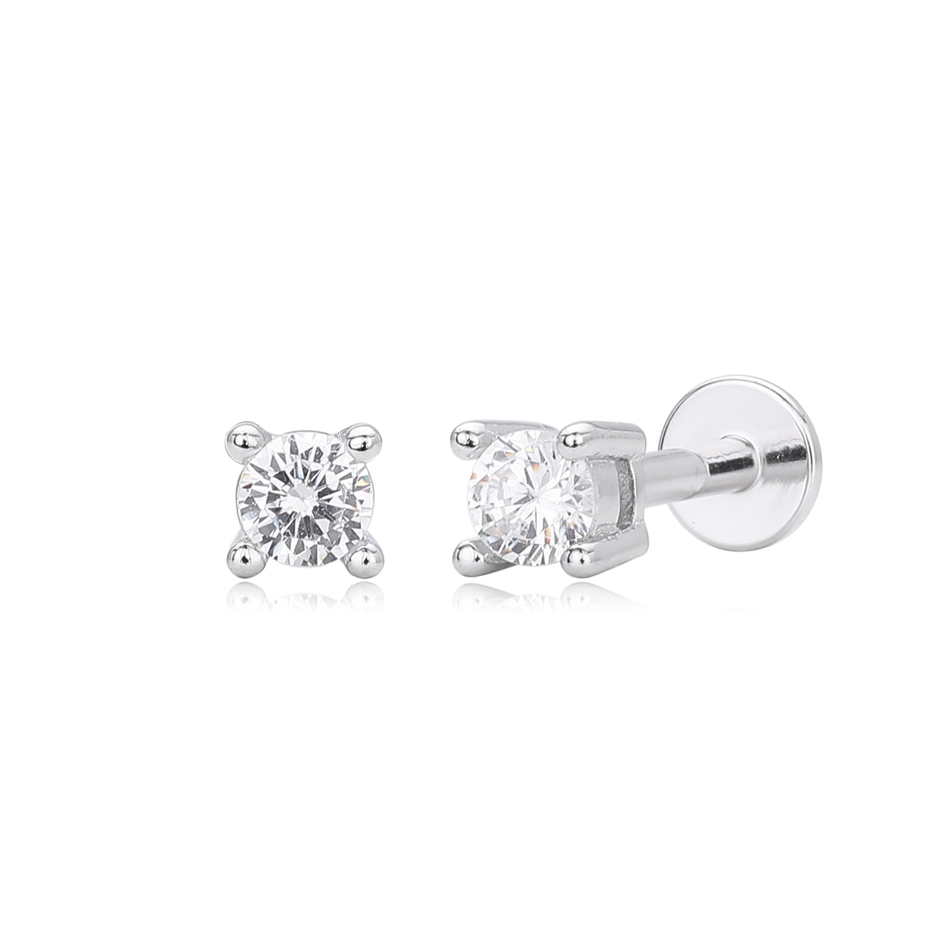 Damen Ohrstecker mit hochwertigem Zirkonbesatz aus 925 Sterling Silber Shop Nory