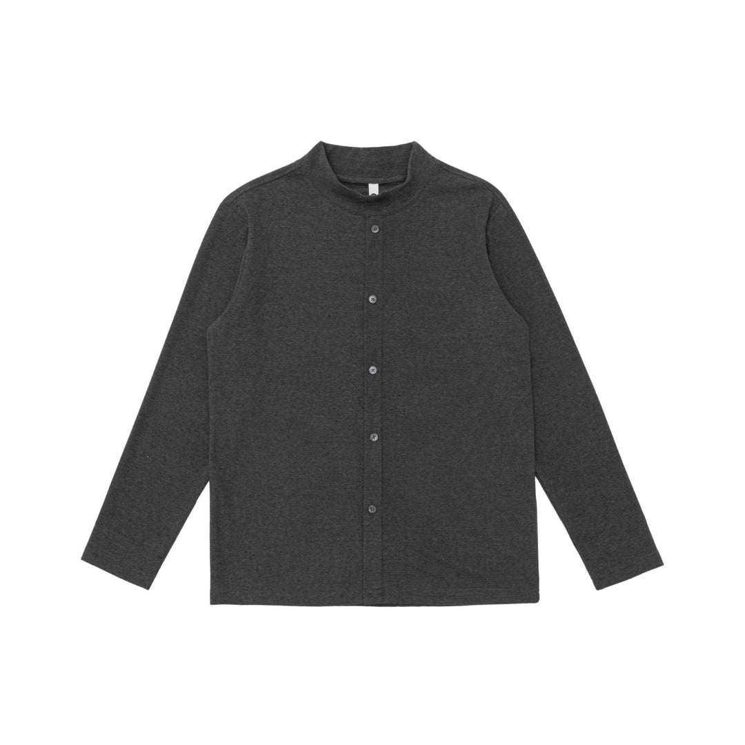 Unisex Feinstrukturierter Knopfcardigan mit Stehkragen Shop Nory