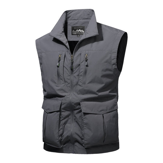 Herren Reise-Performance-Weste mit hohem Kragen, wasserabweisender Microfaser und Mehrfachtaschen Shop Nory