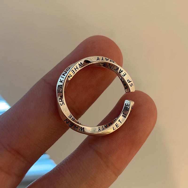 Damen Offener Ring mit inspirierendem Schriftzug Shop Nory